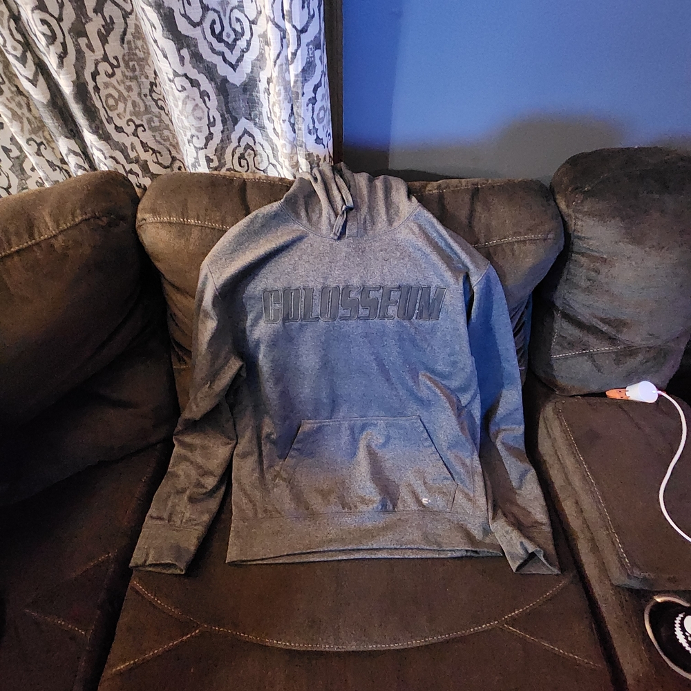 Gray Hoodie with Embossed Logo